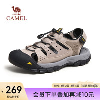 骆驼（CAMEL）2024夏季户外休闲凉鞋透气软弹舒适免系男鞋 G14M344617 沙色 44