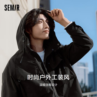 森马（Semir）夹克男2024春季简约日常通勤外套时尚户外工装风上衣107224108113 黑色90001 L