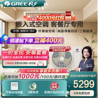 GREE 格力 家用客厅空调隐藏安装大1匹一拖一冷暖变频风管机C3