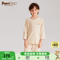PawinPaw卡通小熊童装24春夏季男女童家居服套装睡衣简约舒适 Beige米色/35 110