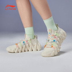 lining李宁中国李宁休闲鞋女春季运动时尚幻刺一体织舒适潮流运动鞋b