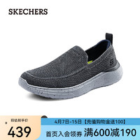 斯凯奇（Skechers）休闲鞋男 一脚蹬健步鞋 父亲鞋轻便休闲鞋210695 黑色/BLK 39.5