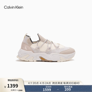 卡尔文·克莱恩 Calvin Klein Jeans24春夏男士舒适拼接简约休闲登山运动老爹鞋YM00962 0GD-牛乳白 43