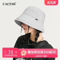 CACUSS 帽子女春夏季纯棉渔夫帽大头围遮阳帽显脸小防紫外线防晒帽