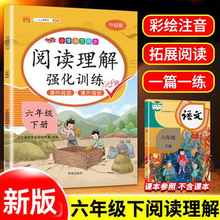 斗半匠 小学语文阅读理解专项训练六年级下册 配套人教版教材课内阅读+课外阅读彩绘版 6年级下册 阅读理解强化训练