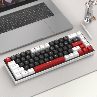 MageGee Sky 三色拼装颜值键盘 有线发光热插拔键盘 68键游戏程键盘 台式笔记本机械键盘 白黑混搭 红轴 SKY 68 白黑混搭 红轴