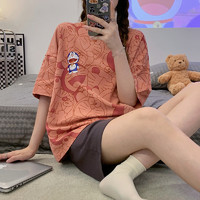 Plandoo 帕兰朵 2024新款睡衣女夏季网红风家居服夏天短袖纯棉薄款两件套装