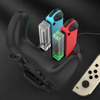 DOBE FOMIS ELECTRONICS DOBE适用于任天堂switch充电底座joyconpro手柄充电指示灯四充ns多功能座充怪物猎人Rise四手柄充电底座配件