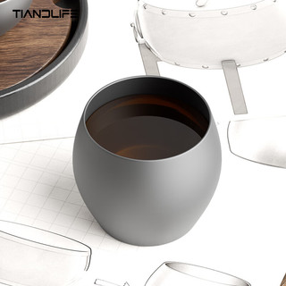 太安来（TIANDLIFE）纯钛茶杯主人杯双层防烫家用功夫茶具品茗杯单个人 磨砂战鼓主人杯