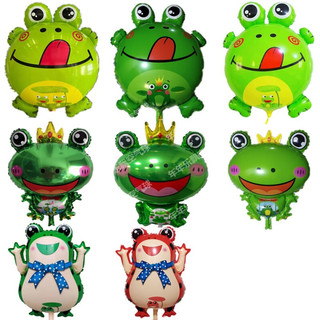好沐音（haomuyin）大眼青蛙呱呱娃飞天青蛙青蛙王子飘空气球铝膜卡通气球 青蛙宝宝10个