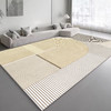 布迪思地毯客厅卧室现代简约风沙发茶几垫满铺加厚可大面积床边毯 奶油线条 80*160CM