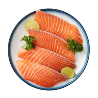 尊利渔新疆鲜冻三文鱼鲜整块/切片三文鱼刺身寿司生鱼片送芥末酱油 带冰 新疆三文鱼【口感细腻】 400g