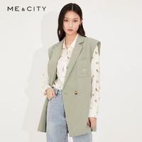 MECITY 女装夏季时尚韩版INS多纽扣设计纯色马甲背心外穿