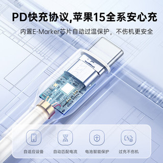 罗马仕苹果充电器iPhone15ProMax快充套装PD20W充电头+双头Type-C数据线适用苹果15全系手机iPadAir平板 20W套装【苹果15系列快充】白