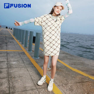 FILA FUSION 斐乐潮牌女子针织连衣裙夏宽松潮流运动裙子 仿古白-IV（宽松版型） 165/84A/M