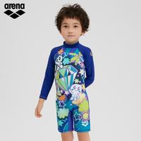 百亿补贴：arena 阿瑞娜 儿童连体泳衣 男女长袖平角防晒游泳衣