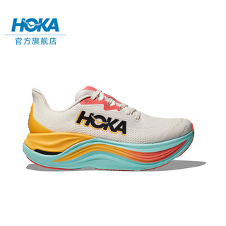 HOKA ONE ONE男女款夏季运动跑步鞋SKYWARD X 透气防滑耐磨 香槟白/泳池蓝-女 36