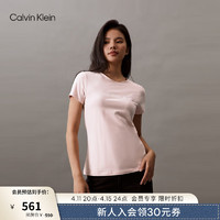 Calvin Klein Jeans24春夏女士简约休闲银色字母修身短袖T恤J223860 TF6-贝壳粉 XS