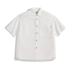 PEACEBIRD 太平鸟 男装2024夏季款纯棉短袖纯白男式衬衫