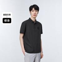 PEACEBIRD 太平鸟 男装2024夏季男士修身商务徽章刺绣休闲男式Polo衫