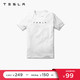  TESLA 特斯拉 T恤休闲特斯拉logo立体字母标识男款纯棉夏季男装 白色 S码　