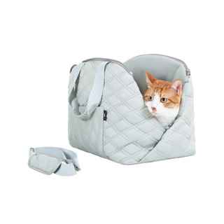 DO DO PET 猫包外出便携包 菱格纹-淡绿灰