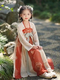 女童汉服2024新款古装连衣裙春秋小女孩唐装儿童超仙古装裙子夏季