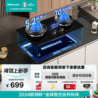 Hisense 海信 燃气灶天然气 家用双灶具5.2kW 铜火盖 180min智能定时 可调节底壳台嵌两用智享JZT-DB33 天然气