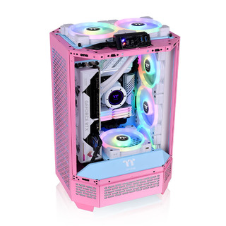 Thermaltake（Tt）The Tower 300 海景房机箱 电脑主机 泡泡粉（Matx主板/支持420水冷/4090显卡/水平横躺）