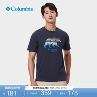 Columbia哥伦比亚户外男子吸湿透气干爽时尚运动短袖T恤XE9151 465同款 M(175/96A)