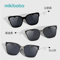 mikibobo 太阳镜 偏光墨镜男女 口袋折叠 近视专用套镜 开车防紫外线UV400 折叠云镜黑