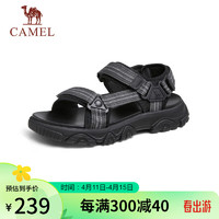 骆驼（CAMEL）男士户外运动增高凉鞋休闲沙滩鞋 G14M547605 黑色 40 