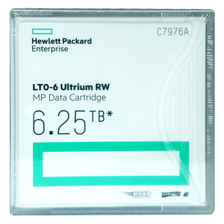 HP 惠普 E)磁带机磁带库存储磁带含条码标签 HPE1盘装 LTO6 6.25TB C7976A