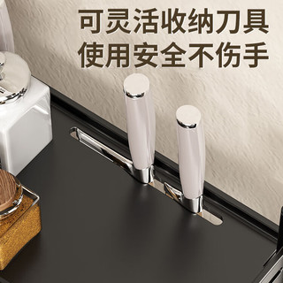 京清福 可调节高度台面厨房置物架刀架多功能厨具收纳架 白色三层-30cm