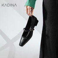卡迪娜卡迪娜24年春季玛丽珍鞋时尚简约粗跟休闲女单鞋KWS240120 KWS240120-黑色 34