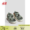 H&M童鞋男童2024夏季休闲时尚潮流舒适透气魔术贴凉鞋0969079 鼠尾草绿 150mm