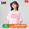 Lee儿童圆领短袖T恤2024夏季男女童纯棉舒适宽松套头上衣童装 浅粉色 130cm