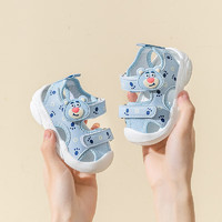 Joyncleon 婧麒 男宝宝机能学步鞋夏季透气婴儿0-3岁软底防滑女小童包头凉鞋 蓝色 内长13.5cm 18码
