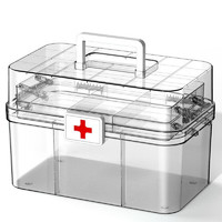 贞喜气 医药箱家用药箱多层分类医疗箱药品收纳箱收纳盒 3层透明医药箱