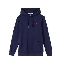 U.S. POLO ASSN. 春夏男士透气舒适连帽套头长袖上衣大众休闲简约百搭亲肤男式卫衣