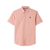 U.S. POLO ASSN. 春夏男士新款简约舒适翻领短袖纯棉上衣大众休闲柔软亲肤透气衬衫