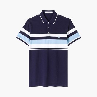 U.S. POLO ASSN. 春夏男士柔软亲肤时尚百搭撞色条纹短袖上衣大众休闲polo衫