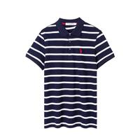 U.S. POLO ASSN. 春夏男士条纹百搭舒适短袖上衣大众休闲柔软亲肤纯棉polo衫