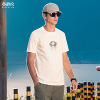英爵伦（Enjeolon）英爵伦 凉感冰丝棉短袖T恤男士2024夏季3D字母印花降温体恤衫 白色 2XL