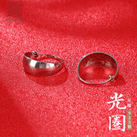 老银匠光面耳圈925银耳扣中老年女款母亲节银耳圈女