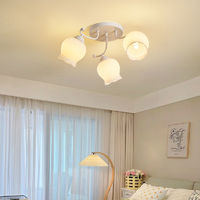 大观园 奶油风创意造型铃兰花朵灯温馨浪漫卧室灯具房间吸顶灯