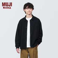 MUJI 無印良品 无印良品（MUJI）男式 双层编织 衬衫式开衫 外套 多色可选