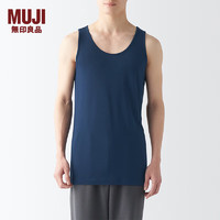 无印良品 MUJI 男式 莱赛尔 背心 男士 男款 无袖 FA19NC4S 藏青色 XS 160/84A