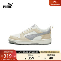 PUMA 彪马 男女同款复古休闲板鞋 REBOUND V6 392328 浅灰色-白-沉灰色-白色-10 37.5