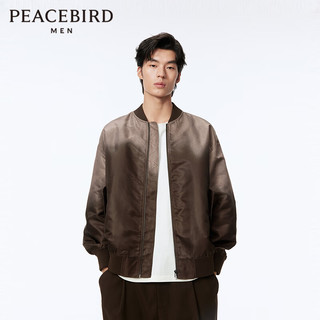 PEACEBIRD 太平鸟 男装本命年龙年男情侣渐变棒球服春季宽松夹克外套潮飞行员休闲茄克 深驼色 M